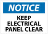 NMC N164RB-NOTICE, KEEP ELECTRICAL PANEL CLEAR, 10X14, RIGID PLASTIC (1 EACH)