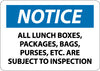 NMC N208R-NOTICE, ALL LUNCH BOXES PACKAGES BAGS PURSES. . ., 7X10, RIGID PLASTIC (1 EACH)