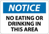 NMC N217AB-NOTICE, NO EATING OR DRINKING IN THIS AREA, 10X14, .040 ALUM (1 EACH)