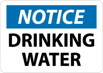 NMC N262RB-NOTICE, DRINKING WATER, 10X14, RIGID PLASTIC (1 EACH)