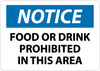 NMC N277AB-NOTICE, FOOD OR DRINK PROHIBITED IN THIS AREA, 10X14, .040 ALUM (1 EACH)