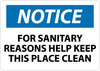 NMC N278AB-NOTICE, FOR SANITARY REASONS HELP KEEP THIS PLACE CLEAN, 10X14, .040 ALUM (1 EACH)