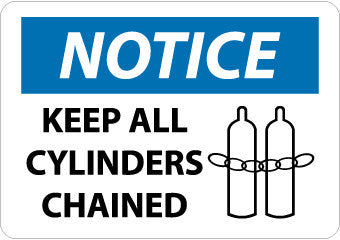 NMC N289RB-NOTICE, KEEP ALL CYLINDERS CHAINED, GRAPHIC, 10X14, RIGID PLASTIC (1 EACH)