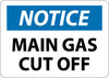 NMC N295RB-NOTICE, MAIN GAS CUT OFF, 10X14, RIGID PLASTIC (1 EACH)