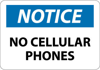 NMC N304PB-NOTICE, NO CELLULAR PHONES, 10X14, PS VINYL (1 EACH)