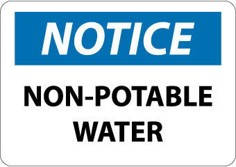 NMC N322PB-NOTICE, NON-POTABLE WATER, 10X14, PS VINYL (1 EACH)