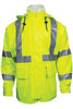 National Safety Apparel R30RLXL06 X-Large 30'' Fluorescent Yellow Arc H2O™ Cotton And Polyurethane Rain Jacket With Front Zipper And Snap Closure (1/EA)