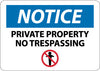 NMC N332PB-NOTICE, PRIVATE PROPERTY NO TRESPASSING, GRAPHIC, 10X14, PS VINYL (1 EACH)