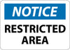 NMC N337AB-NOTICE, RESTRICTED AREA, 10X14, .040 ALUM (1 EACH)