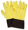 National Safety Apparel G45RTRF12010 Jumbo 12" Yellow 22 Ounce Kevlar Terrybest Terry Cloth Reversed Wool Lined Heat Resistant Gloves With FR Brown Duck Cuff  (1/PR)