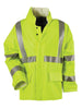 National Safety Apparel R30RL3X06 3X 30" Fluorescent Yellow Arc H2O Cotton And Polyurethane Rain Jacket With Front Zipper And Snap Closure  (1/EA)