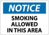 NMC N344RB-NOTICE, SMOKING ALLOWED IN THIS AREA, 10X14, RIGID PLASTIC (1 EACH)