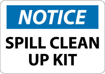 NMC N345PB-NOTICE, SPILL CLEAN UP KIT, 10X14, PS VINYL (1 EACH)