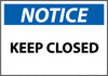 NMC N368AP-NOTICE, KEEP CLOSED, 3X5, PS VINYL (PAK OF 5)