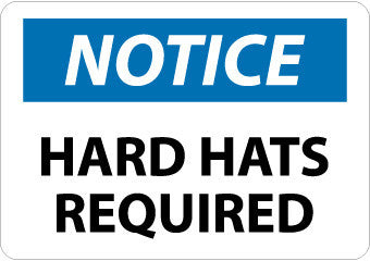 NMC N371RB-DANGER, HARD HATS REQUIRED, 10X14, RIGID PLASTIC (1 EACH)