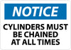 NMC N49PB-NOTICE, CYLINDERS MUST BE CHAINED AT ALL TIMES, 10X14, PS VINYL (1 EACH)
