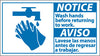 NMC NBA8P-NOTICE, WASH HANDS BEFORE RETURNING TO WORK (BILINGUAL W/GRAPHIC), 10X18, PS VINYL (1 EACH)