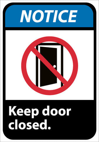 NMC NGA4P-NOTICE, KEEP DOOR CLOSED (W/GRAPHIC), 10X7, PS VINYL (1 EACH)