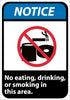 NMC NGA5RB-NOTICE, NO EATING DRINKING OR SMOKING IN THIS AREA (W/GRAPHIC), 14X10, RIGID PLASTIC (1 EACH)