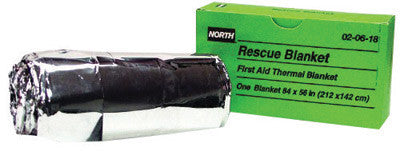 North 020618 By Honeywell 56" X 84" Silver Mylar Rescue Fire Blanket  (1/EA)