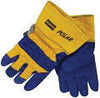 North 70/6465NK by Honeywell Men's Large Blue And Yellow Polar Split Cowhide Thinsulate Lined Gunn Cut Cold Weather Gloves With Wing Thumb, Safety Cuff And Knit Wrist  (1/PR)