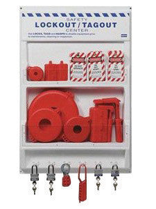North LSE102F by Honeywell 24" X 35" Polystyrene Complete Large Lockout Station Includes (1) LSE102 Large Lockout Station Panel, (10) Lockouts, (8) Hasps And (3) Lockout Tags  (1/EA)