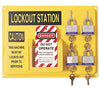 North LSE103F by Honeywell 14" Polystyrene Complete Personal Lockout Station Includes (1) Panel, (4) 3D Wide Keyed Padlocks And (1) ElA290 Lockout Tags  (1/EA)
