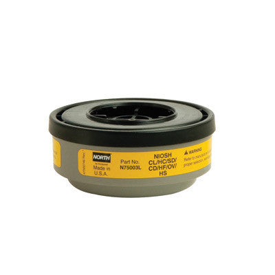 North N75003L by Honeywell Acid Gas/Chlorine/Chlorine Dioxide/Formaldehyde/Hydrogen Chloride/Hydrogen Sulfide/Organic Vapors/Sulfur Dioxide APR Cartridge(1/PK)