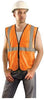 OccuNomix LUX-GCZ-OS/M Small - Medium Hi-Viz Orange Value Polyester Mesh Standard Vest With Zipper Closure And 2'' Silver Reflective Tape And 1 Pocket (1/EA)
