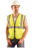 OccuNomix LUX-GCZ-Y4/5X 4X - 5X Hi-Viz Yellow Value Polyester Mesh Standard Vest With Zipper Closure And 2'' Silver Reflective Tape And 1 Pocket (1/EA)