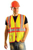 OccuNomix LUX-SSCLC2Z-YM Medium Hi-Viz Yellow Classic Light Weight Polyester Mesh Class 2 Two-Tone Vest With Front Zipper Closure And 2'' Silver Reflective Tape Backed by Contrasting Trim And 2 Pockets (1/EA)