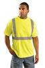 OccuNomix LUX-SSETP2B-YM Medium Hi-Viz Yellow Classic Birdseye Light Weight Wicking Polyester Class 2 Standard Short Sleeve T-Shirt With 2'' Silver Reflective Tape And 1 Pocket (1/EA)