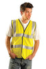 OccuNomix LUX-SSFGCFR-YXL X-Large Hi-Viz Yellow OccuLux Premium Flame Resistant Modacrylic Mesh Class 2 Dual Stripe Vest With Front Hook And Loop Closure, 3M Scotchlite 2'' Silver Reflective Tape, FR Binding Thread And 1 Pocket (1/EA)