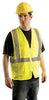 OccuNomix LUX-SSGCS-YL/XL Large - X-Large Hi-Viz Yellow OccuLux Classic Economy Light Weight Polyester Mesh Class 2 Surveyor's Vest With Front Zipper Closure And 3M Scotchlite 2'' Silver Reflective Tape And 12 Pockets (1/EA)