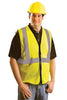OccuNomix LUX-SSGZ-YXL X-Large Hi-Viz Yellow OccuLux Premium Economy Light Weight Solid Polyester Tricot Class 2 Standard Vest With Front Zipper Closure And 3M Scotchlite 2'' Reflective Tape (1/EA)