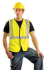 OccuNomix LUX-SSG/FR-Y3X 3X Hi-Viz Yellow OccuLux Premium Economy Light Weight Flame Resistant Solid Modacrylic Class 2 Vest With Front Hook And Loop Closure And 3M Scotchlite 2'' Reflective Tape And 1 Pocket (1/EA)