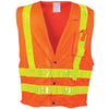 OccuNomix LUX-SSLDMS-OL Large Hi-Viz Orange OccuLux Premium Light Weight Polyester Mesh Class 2 Vest With Front Snap Closure And 3M Scotchlite 2'' Reflective Gloss Tape And 4 Pockets (1/EA)