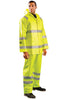 OccuNomix TJR/FR-YXL X-Large Hi-Viz Yellow Premium PVC Coated Modacrylic And Cotton Jersey Flame Resistant Rain Jacket With Storm Flap Over Non-Sparking Zipper And Snap Button Closure, 3M Scotchlite Reflective Stripe (1/EA)