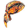 OccuNomix TN6-FLA Big Flames Tuff Nougies 100% Cotton Deluxe Doo Rag Tie Hat With Elastic Rear Band (1/EA)