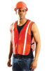 OccuNomix LUX-XSBM-OR Regular Hi-Viz Orange OccuLux Value Economy Light Weight Polyester Mesh Vest With Front Hook And Loop Closure, 1'' Silver Glass Bead Tape, Elastic Side Straps And 1 Pocket (1/EA)