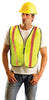 OccuNomix LUX-XTTM-YR Regular Hi-Viz Yellow OccuLux Value Economy Light Weight Polyester Mesh Two-Tone Vest With Front Hook And Loop Closure, 1 3/8'' Silver Gloss Tape On Orange Trim, Side Elastic Straps And 1 Pocket (1/EA)
