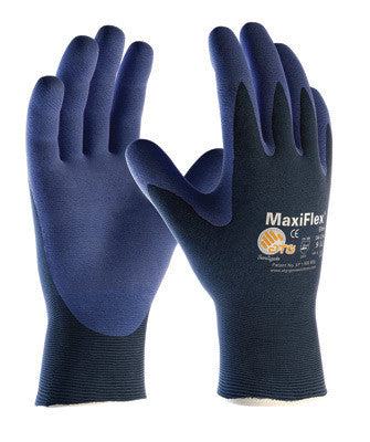 Protective Industrial Products 34-274/M Medium MaxiFlex Elite by ATG Ultra Light Weight Blue Micro-Foam Nitrile Palm And Fingertip Coated Work Glove With Blue Seamless Nylon Knit Liner And Continuous Knitwrist  (1/PR)