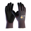 Protective Industrial Products 56-424/M Medium MaxiDry by ATG Ultra Light Weight Abrasion Resistant Black Nitrile Palm And Fingertip Coated Work Gloves With Purple Seamless Knit Nylon Liner And Continuous Knit Cuff  (1/PR)