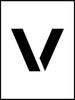 NMC PMC8-V-STENCIL, LETTER V, 8'' (1 EACH)
