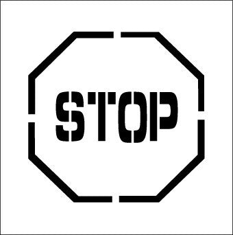 NMC PMS203-STENCIL, STOP, SYMBOL, 24X24 (1 EACH)