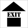 NMC PMS209-STENCIL, EXIT W/UP ARROW, 24X24 (1 EACH)