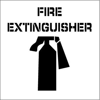 NMC PMS210-STENCIL, FIRE EXTINGUISHER, GRAPHIC, 24X24 (1 EACH)