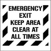 NMC PMS234-STENCIL, EMERGENCY EXIT KEEP AREA CLEAR AT ALL TIMES, 24X24, .060 POLYETHYLENE (1 EACH)