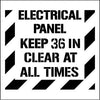 NMC PMS236-STENCIL, ELECTRICAL PANEL KEEP 36 IN. CLEAR AT ALL TIMES, 24X24, .060 POLYETHYLENE (1 EACH)