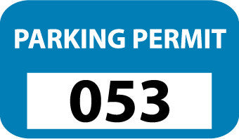 NMC PP10D-PARKING PERMIT, BUMPER, BLUE, 301-400 (PAK OF 100)